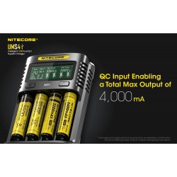 Nitecore UMS4 4 Bay Superb LCD Battery Charger