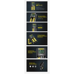 Nitecore UM2 2-slot Quick Charger with LCD Screen