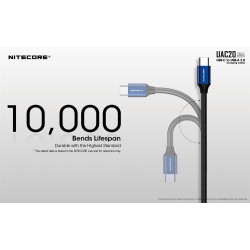 Nitecore USB-C to USB-A 2.0 Charging Cable 1M