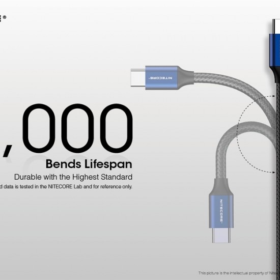 Nitecore USB-C to USB-A 2.0 Charging Cable 1M