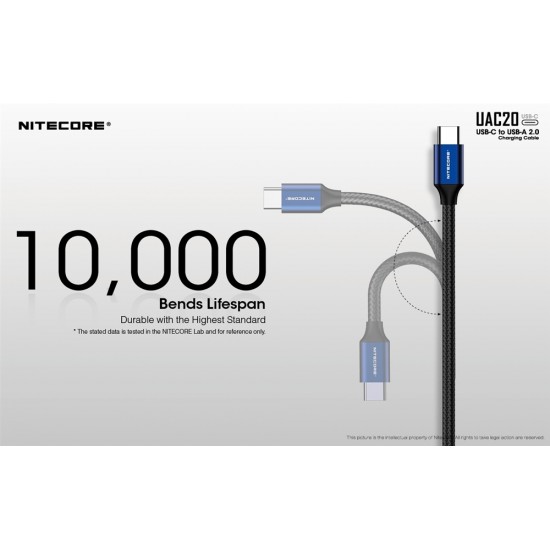 כבל טעינה מהיר נייטקור USB-C 2.0  אורך 1 מטר