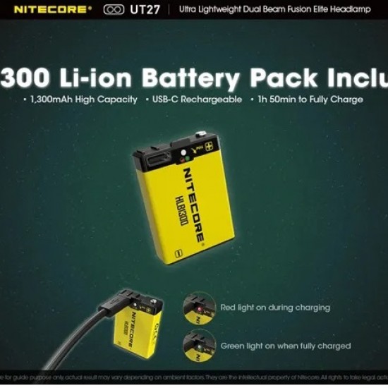 Nitecore HLB-1300: Battery Pack for UT27 Headlamp