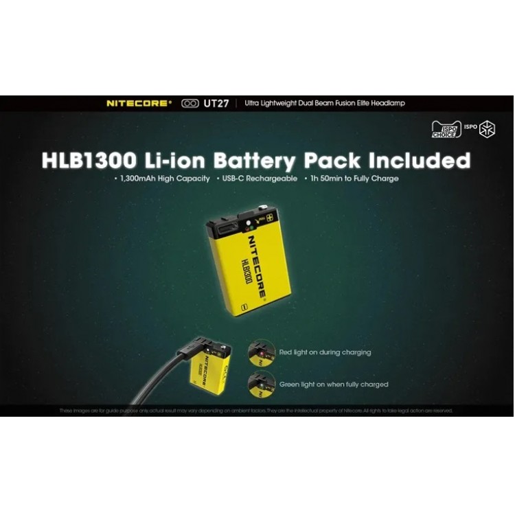 Nitecore HLB-1300: Battery Pack for UT27 Headlamp