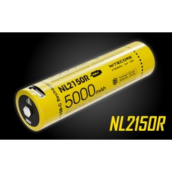 סוללת 21700 נטענת ע"י כבל  USB C גודל NITECORE NL2150R | 5000mAh    