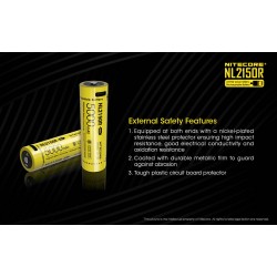 סוללת 21700 נטענת ע"י כבל  USB C גודל NITECORE NL2150R | 5000mAh    