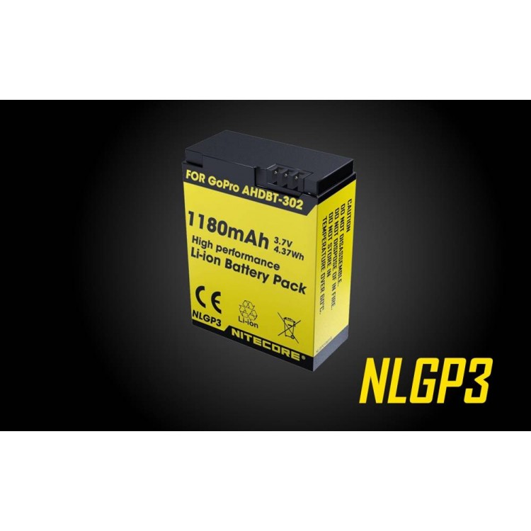 Nitecore NLGP3 Li-ion Battery GoPro HERO3/3+ Camera