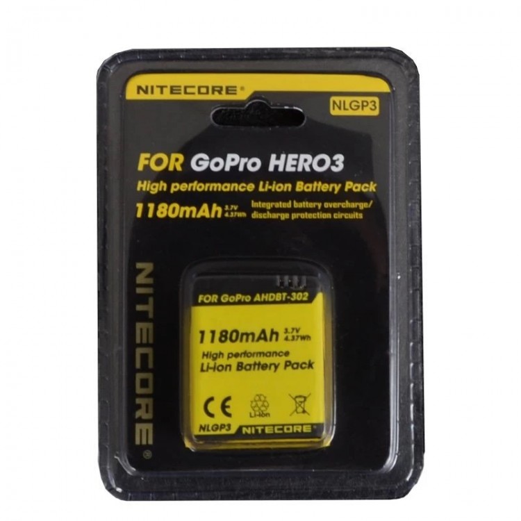 סוללת ליטיום GoPro HERO+3/3 גופרו NITECORE NLGP3