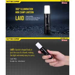 Nitecore LA10 135 Lumen Compact Lightweight Camping Lantern