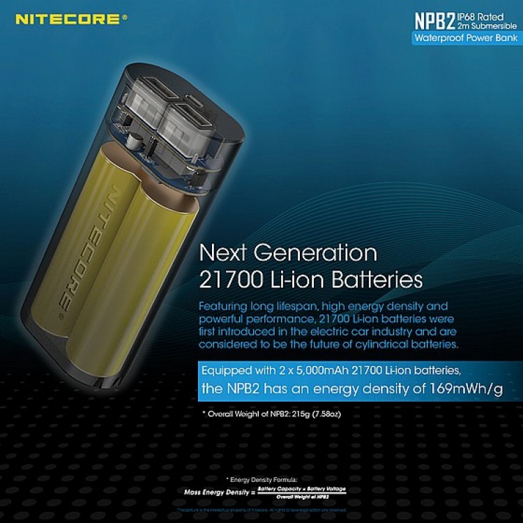 Nitecore NPB2 10000mAh Waterproof Power Bank