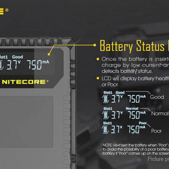 Nitecore UGP5 Dual Slot Charger, for GoPro Hero5 Battery