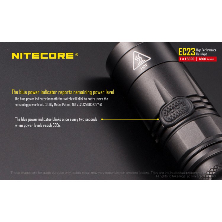 פנס טקטי קטן ועוצמתי 1800 לומן NITECORE EC23