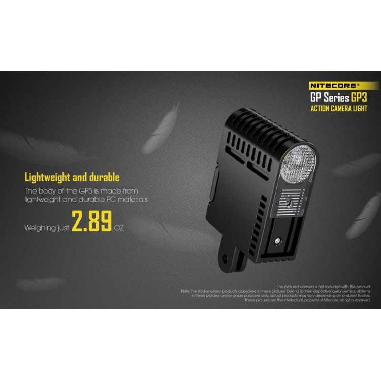 Nitecore GP3 360 Lumen USB Rechargeable GoPro Camera Light