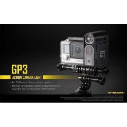 פנס לד אקסטרים מוגן מים למצלמת GOPRO גופרו 360 לומן | Nitecore GP3