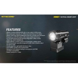 Nitecore HM01 320 Lumens 360 Degree Pivoting Helmet Light