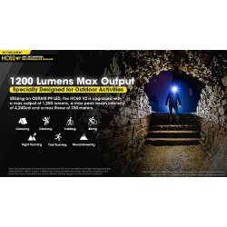 Nitecore HC60 v2 1200 Lumen Rechargeable Headlamp with 3400mAh Battery