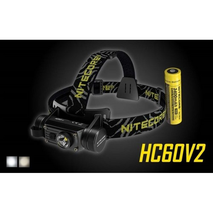 Nitecore HC60 v2 1200 Lumen Rechargeable Headlamp with 3400mAh Battery