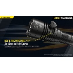 פנס טאקטי 1300 לומן 475 מטר הארה NITECORE MH25 v2