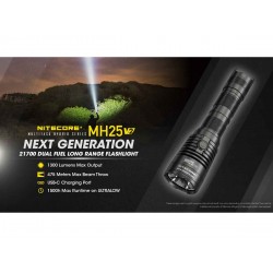 פנס טאקטי 1300 לומן 475 מטר הארה NITECORE MH25 v2