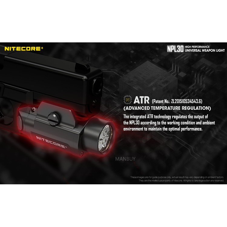 Nitecore NPL30 1200 Lumen Rail Mount Gun Flashlight