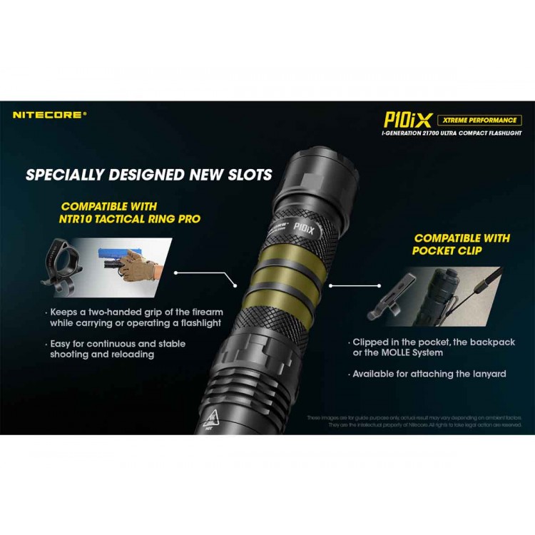 פנס טקטי עוצמתי נטען 4000 לומן NITECORE P10IX