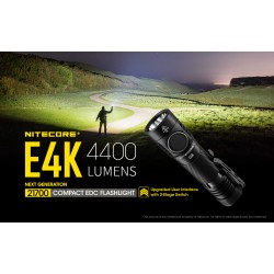 פנס קטן וחזק 4400 לומן נטען Nitecore E4K