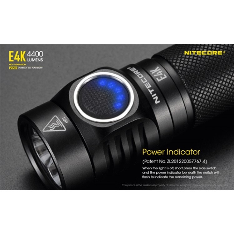 Nitecore E4K 4400 Lumen Rechargeable EDC Flashlight