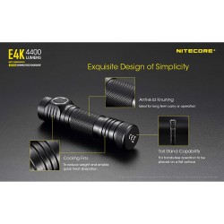 פנס קטן וחזק 4400 לומן נטען Nitecore E4K