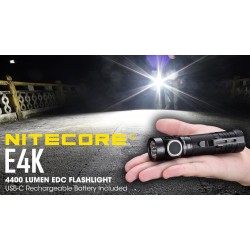 פנס קטן וחזק 4400 לומן נטען Nitecore E4K