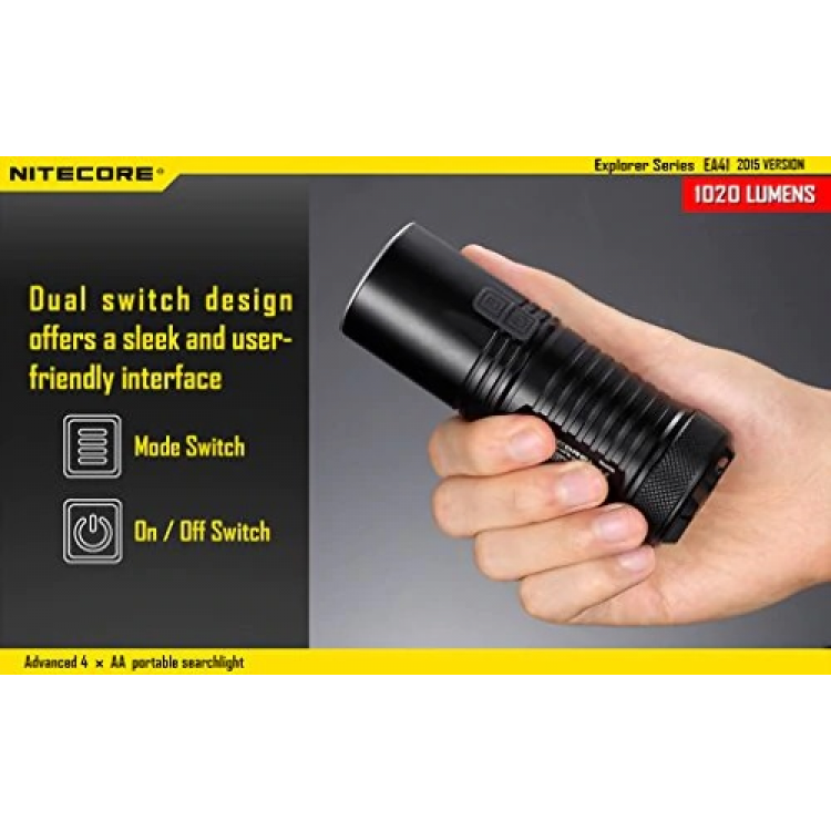 Nitecore EA41 1020 Lumens LED Flashlight - Uses 4xAA