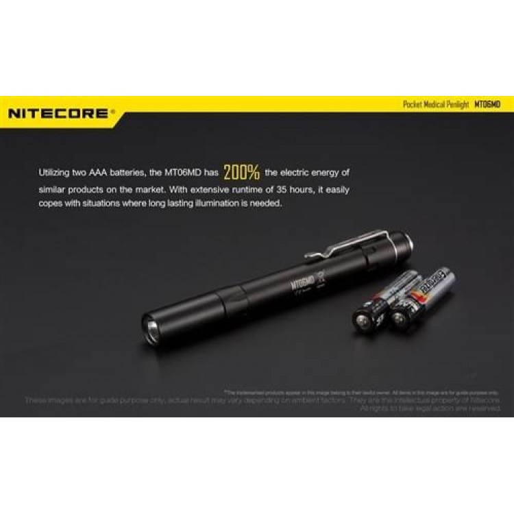 פנס עט כיס לאיבחון רפואי 180 לומן  Nitecore MT06MD