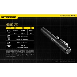 פנס עט כיס לאיבחון רפואי 180 לומן  Nitecore MT06MD