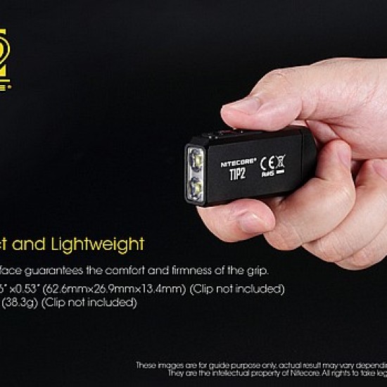 Nitecore TIP2 720 Lumen USB Rechargeable Keychain Flashlight