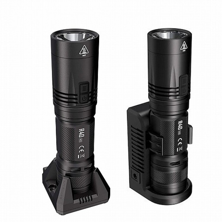 Nitecore R40 v2 1000 Lumen Police Rechargeable Flashlight Plus Charging Docks