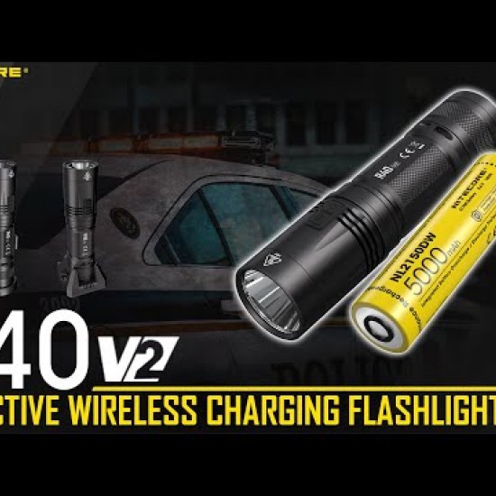 Nitecore R40 v2 1000 Lumen Police Rechargeable Flashlight Plus Charging Docks