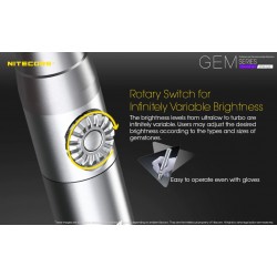 פנס לד אולטרה סגול לזיהוי אבני חן NITECORE GEM10UV