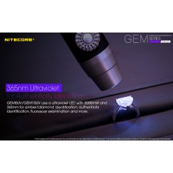 פנס לד אולטרה סגול לזיהוי אבני חן NITECORE GEM10UV