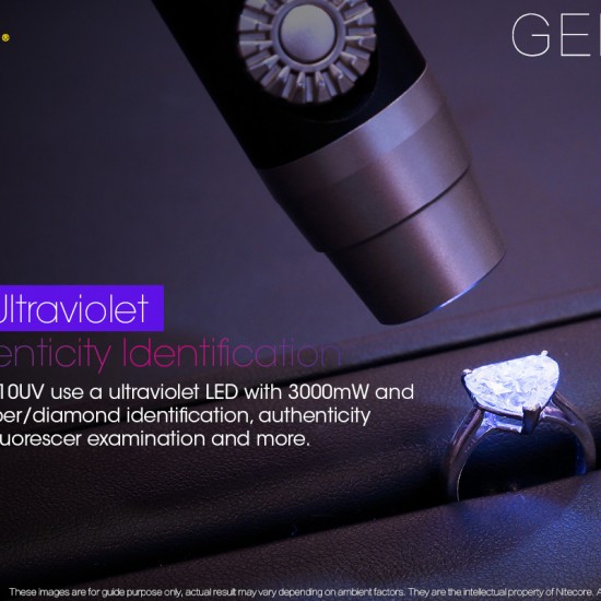 Nitecore GEM10UV UV LED Flashlight for Gem Identification