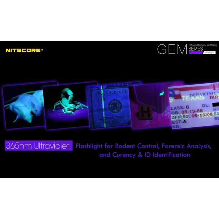 Nitecore GEM10UV UV LED Flashlight for Gem Identification