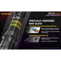 פנס נטען 1800 לומן כולל אולטרה סגול NITECORE P20i UV