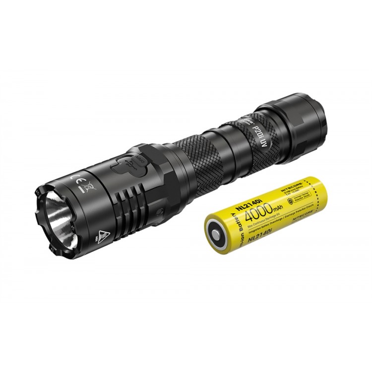 פנס נטען 1800 לומן כולל אולטרה סגול NITECORE P20i UV