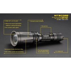 פנס טקטי 1000 לומן 4 צבעים וUV אולטרה סגול | NITECORE SRT7GT