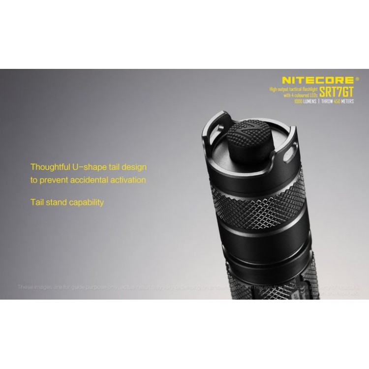 פנס טקטי 1000 לומן 4 צבעים וUV אולטרה סגול | NITECORE SRT7GT